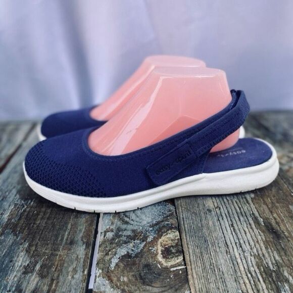 Easy Spirit Gracee2 Navy Mesh Adjustable Slingback Comfort Sneakers Size 8.5W - Picture 5 of 8